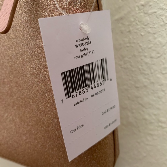Kate spade glitter joeley crossbody rose gold NWT - Picture 5 of 7